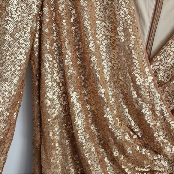 Tadashi Shoji Gold Sequin Maxi Dress - Picture 6 of 10